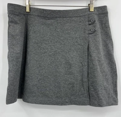 Lands End Classic Gray School Uniform Cotton Knit Skort Size 14 SEE MEASUREMENTS - Image 1 of 4