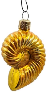 Christopher Radko Tiny Nautilus Gold Coiled Shell Nautical Christmas Ornament - Bild 1 von 9