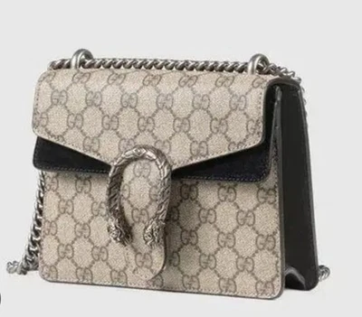 Gucci Dionysus Gg Supreme Small Printed Coated Canvas Suede Shoulder Bag - Image 1 of 4
