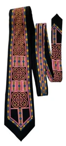 Rush Limbaugh Pink Blue Black Celtic Art Deco Silk Tie No boundaries Collection - Picture 1 of 8