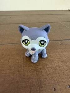 Littlest Pet Shop Two Tone Purple Husky Dog Green Eyes #487 - Picture 1 of 5