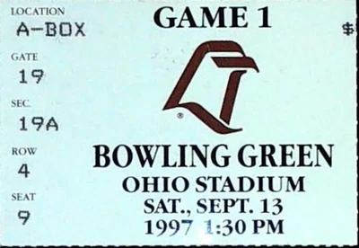 Boleto verde de bolos de los Ohio State Buckeyes David Boston Touchdown 13/09/1997 Foto 1 de 2