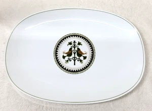 Noritake "Hermitage" Bird Pattern MCM Oval Serving Platter 13.5" x 9.5" - Picture 1 of 5