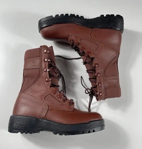 Israeli Army IDF combat boots size 38 brown leather Vibram sole - Picture 1 of 6
