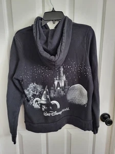 Disney Parks Glitter Icons Sorcerer Hat Full Zip Hoodie Sweatshirt Size Large - Picture 1 of 5
