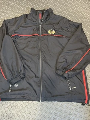 Chaqueta cortavientos negra Blackhawks CCM talla XL Foto 1 de 4