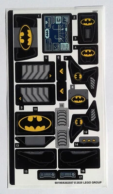 Lego 76160 Base Móvil de Murciélago -- HOJA DE PEGATINAS -- Calcomanías Batman DC para juegos y sin usar, en caja Foto 1 de 4