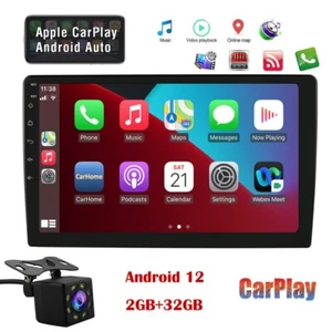 2DIN 9" Android 12 Car Radio GPS Stereo 2+32GB Wifi FM BT Catplay Head Unit +Cam - Picture 1 of 17