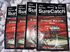 SureCatch  Pro Series 3 Hook Match Rigs Size 4 Hooks coal fish place Beach Pier