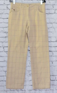 CHERVO Sport Performance Women's Golf Khaki Pinstripe Slim Fit Trouser Pants - Picture 1 of 7