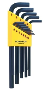 Bondhus 13 pc SAE Standard Inch Hex L Wrench Set .050 - 3/8in MADE IN USA 12137 - Picture 1 of 2