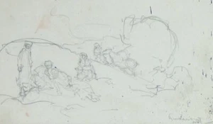 OSKAR LARSEN - 4 Skizzen - Bleistiftzeichnungen - signiert - 1916 - Picture 1 of 5