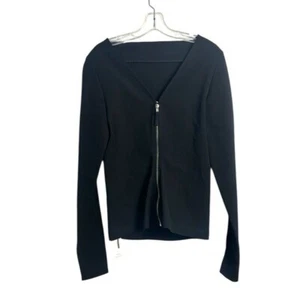 Rick Owens Women’s Sisyphus FW 18 Black V Neck Zip Up Blazer Jacket Size 12 - Picture 1 of 14