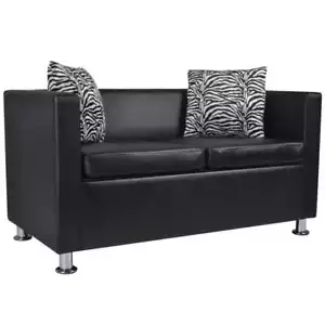Sofa Chair Artificial Leather White/Black 2-/3-Seater/2-Seater&3-Seater vidaXL - Picture 1 of 7