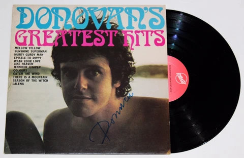 DONOVAN SIGNED GREATEST HITS 12" LP VINYL RECORD IMPORT LEITCH AUTOGRAPHED +COA Cover