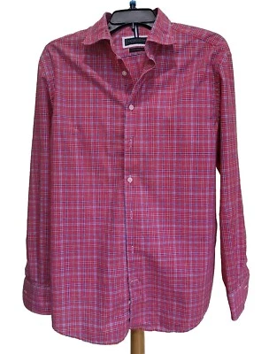 Kent & Curwen UK Men’s Tailored Fit Long Sleeve Plaid Shirt Size Large MRSP $195 - Image 1 of 4