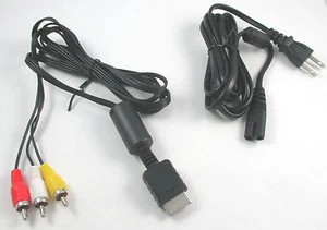 NEW SLIM PS2 SCPH-90001 Hookup Connection Kit Power Cord Composite AV Cable - Picture 1 of 2