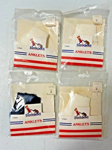 4 Vintage New Packages Of Buster Brown Anklets Socks Cotton USA, Sz 4 - Picture 1 of 8