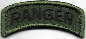 Woodland Green Black US Army Ranger Tab Fits For VELCRO® BRAND Loop Fastener - Picture 1 of 1