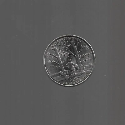 U.S.COIN,2001P STATE QUARTERS, VERMONT QUARTER LOW CIRC COND. - Image 1 of 2