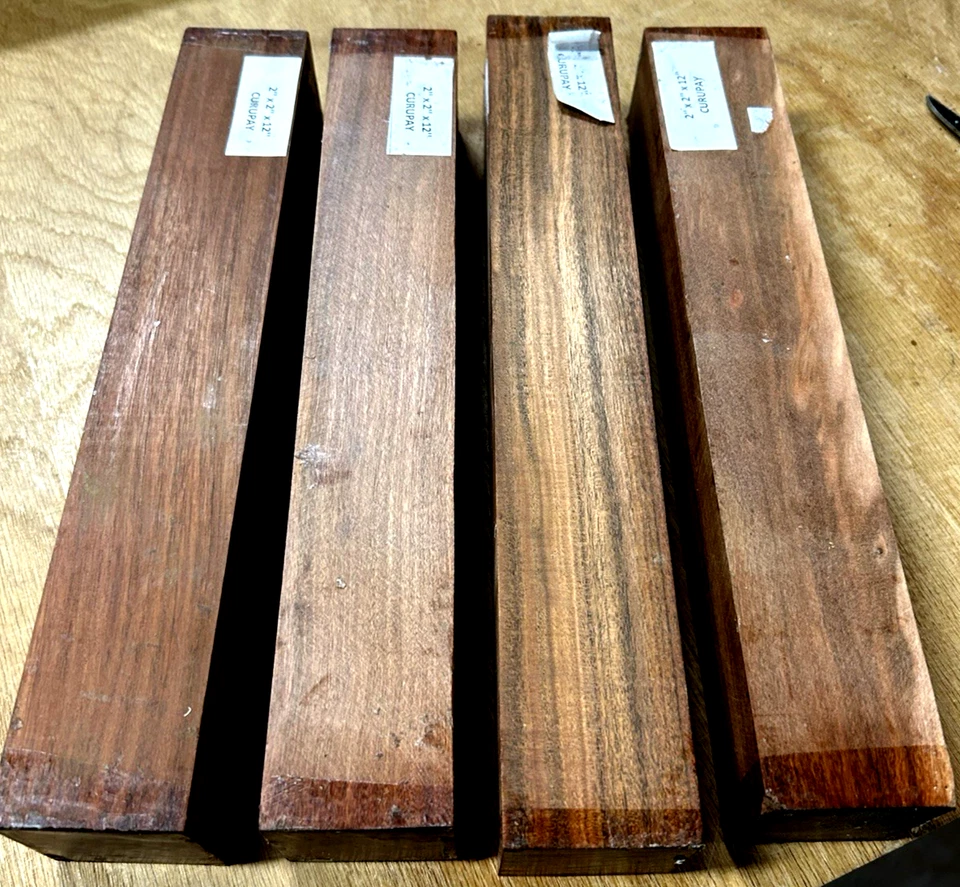 CUATRO (4) ESPACIOS DE TORNEADO DE PALO DE ROSA SECADO AL HORNO MADERA DE MADERA 2" X 2" X 12" Foto 1 de 1