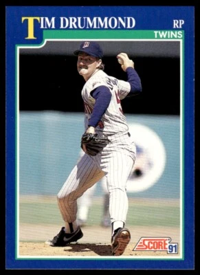 1991 Score Baseball Card Tim Drummond Minnesota Twins #76 - Image 1 of 2