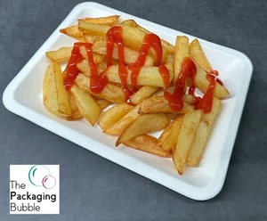 Bagasse Chip Food Takeaway Trays Compostable Biodegradable Plastic Free 6x8'' - Picture 1 of 24