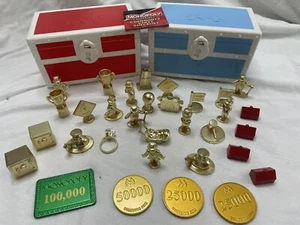 MONOPOLY Surprise Collectibles 32 pieces plus Blue and Red Chest - Picture 1 of 8