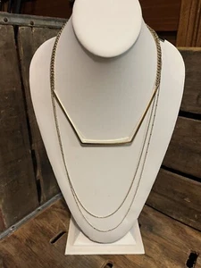 BCBG Multi-strand Gold Tone Bar And Chain Necklace NWT - Picture 1 of 6