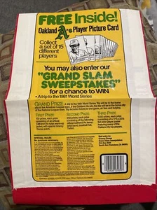 1981 Granny Goose Rickey Henderson A's Rare Full Size Potato Chip Bag - Picture 1 of 2