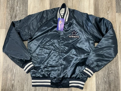 New Vintage Chalk Line Dallas Cowboys Football Satin Jacket Coat Size Small USA Cover