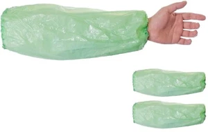100 Arm Sleeves hand Cover Disposable Waterproof Green Plastic Over sleeve - Picture 1 of 1