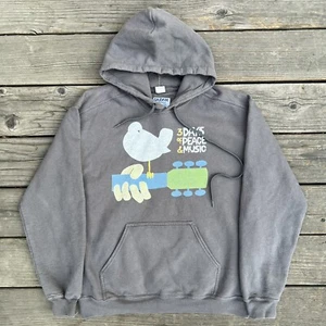 Woodstock Concert Mens Hoodie Size Small Logo Gray Sweatshirt Official 2015 - Picture 1 of 5