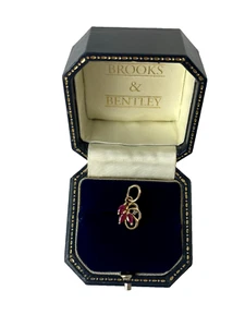 Ruby and Diamond Pendant 9ct Gold Marquise cut Ruby Trilogy Vintage Pendant - Picture 1 of 12