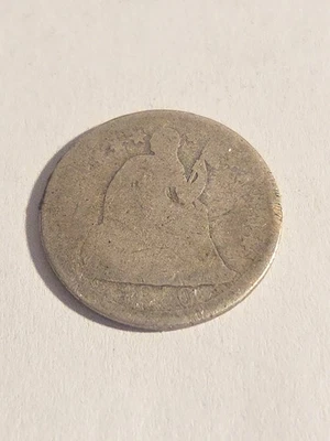 1850 Silver Seated Liberty Dime 10 Cent Coin - Lot BT475 - Image 1 of 2