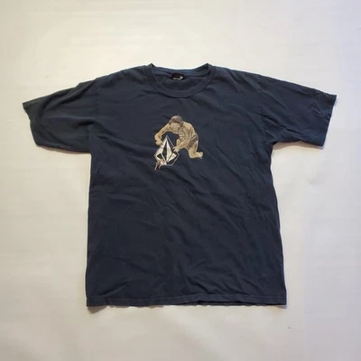 Vintage Volcom Caveman Graphic T Shirt Size Large Y2K Black - Image 1 of 4