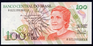 Brazil P228 UNC ND (1990) 100 Cruzeiros - Picture 1 of 2