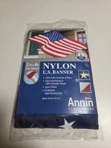 Bandera de Estados Unidos Americana Nylon 2.5' x 4' Manga Poste Estrellas Bordadas Todo Tiempo - Imagen 1 de 6