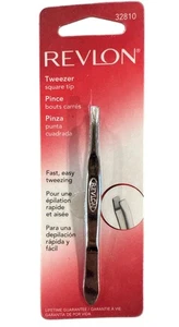 #32810 Revlon Square Tip Tweezer Stainless Steel Precision Fast Easy Tweezing - Picture 1 of 2