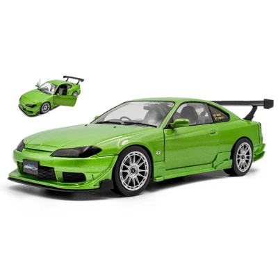 NISSAN SILVIA (S15) COUPE SPEC-R AERO 1999 METALLIC GREEN 1:18 Solido Auto Strad - Immagine 1 di 3