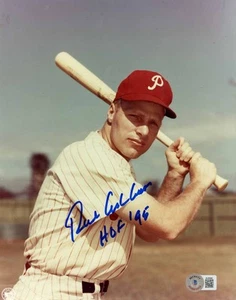 Richie Ashburn Signed Philadelphia Phillies 8x10 Photo HOF Beckett 51135 - Picture 1 of 1