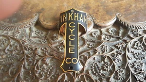Tinkham Bike Badge Headtube Emblem Acid Etched Brass Gold Plated - Picture 1 of 3