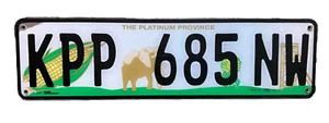 South Africa North West Province Elephant Number License Number Plate KPP 685 NW - Picture 1 of 6