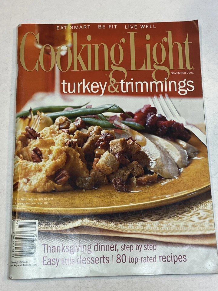Cooking Light Magazine Nov 11 2001 Turkey Trimmings Thanksgiving Holiday Recipes - Image 1 of 1