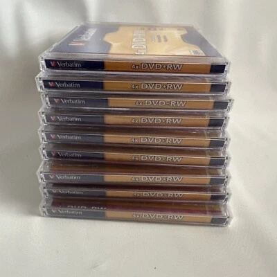 Verbatim DVD+RW Discs 4.7GB 4x with Slim Jewel Cases 8 Pack+ Bonus - Image 1 of 4