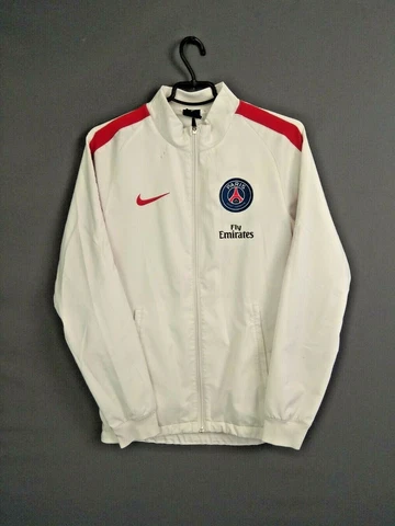 Paris Saint Germain PSG Jacket Size S Mens White Full Zip Nike 809764-101 ig93 Cover