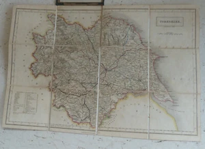 Antique Map Pocket County Map of Yorkshire 39 cm by 27 cm Chapman and Hall - Picture 1 of 11