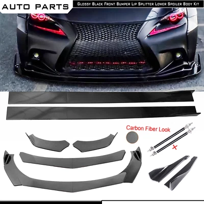 Front Bumper Lip Splitter Spoiler Rear Lip Strut Rod For Lexus LS460 LS500 Foto 1 de 4