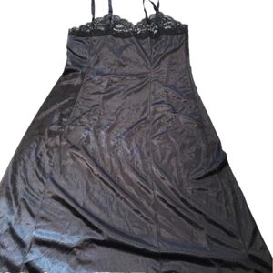Fruit Of The Loom Womens Babydoll Chemise Black Lace Adjustable Pullover Slip 8 - Picture 1 of 2