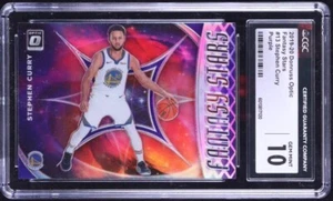 2019 Panini Donruss Optic Fantasy Stars Purple Prizm Stephen Curry CGC 10 GEM MT - Picture 1 of 2